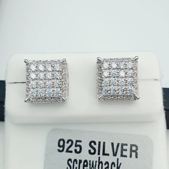 "925 Sterling Silver Cubic Zirconia Earrings, UU1P6A6106 - Picture 1 of 9